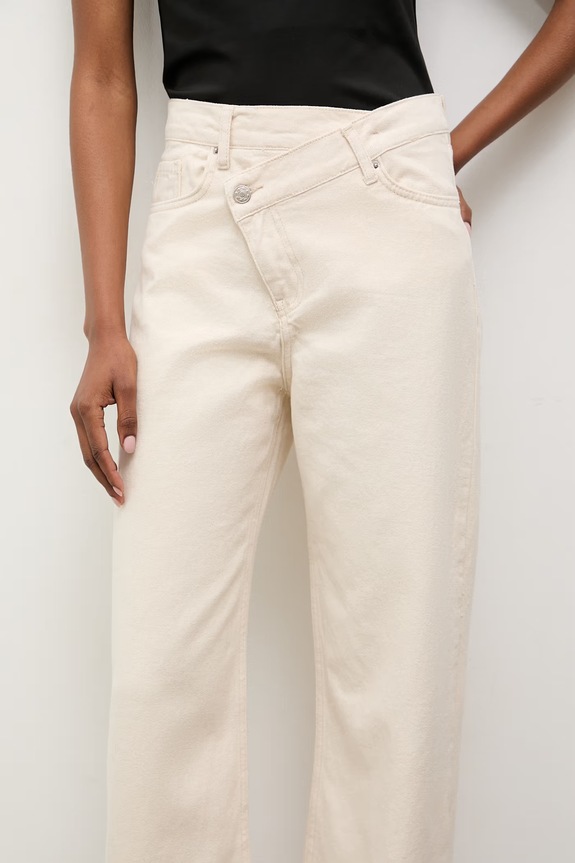 Answear.LAB jeansy straight damskie beżowy 3847.tok