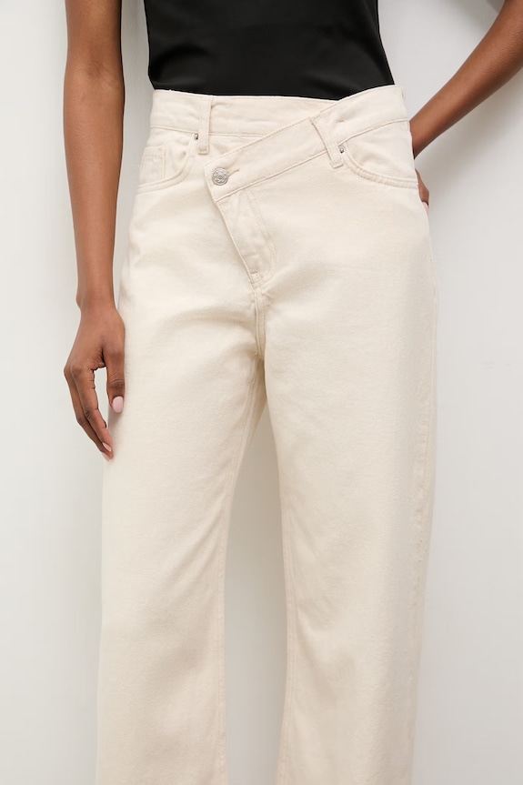 Answear.LAB jeansy straight damskie beżowy 3847.tok