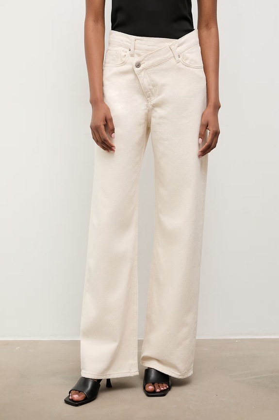 Answear.LAB jeansy straight damskie beżowy 3847.tok
