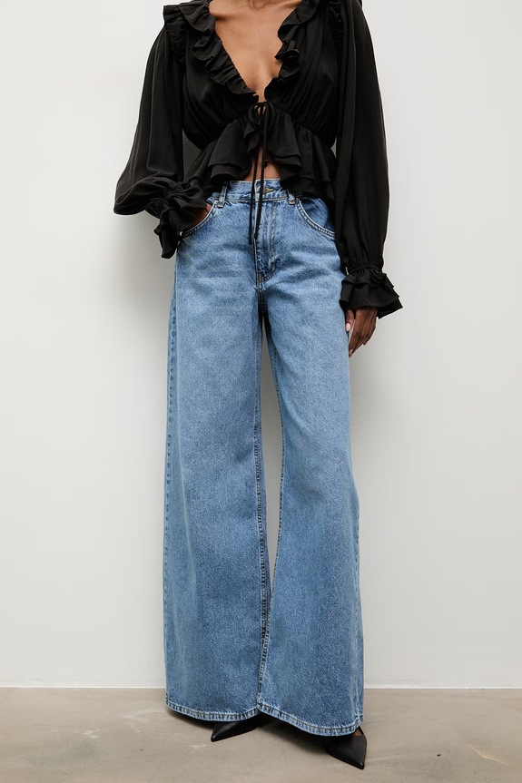 Answear.LAB jeansy relaxed fit damskie niebieski 3096.tok