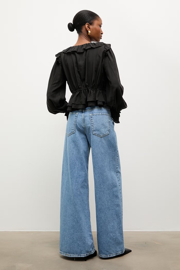 Odzież Answear.LAB jeansy relaxed fit damskie 3096.tok niebieski