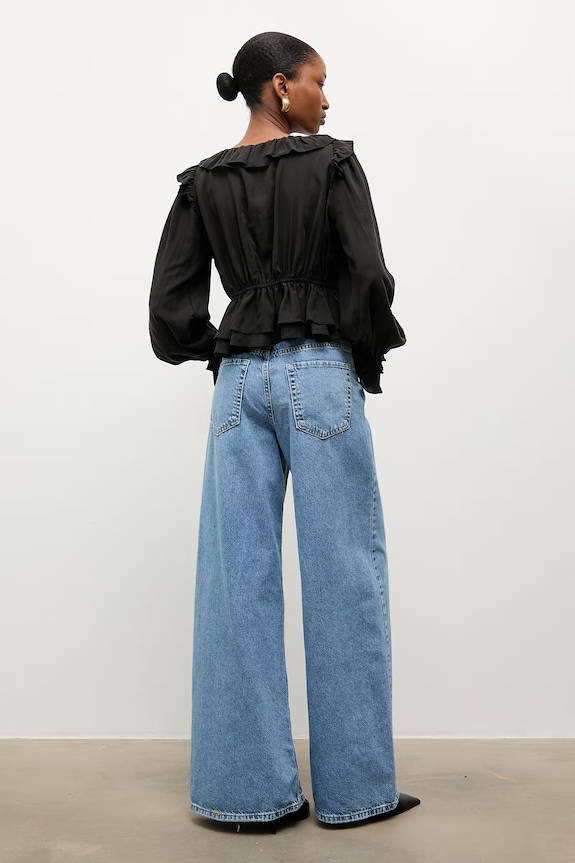 Odzież Answear.LAB jeansy relaxed fit damskie 3096.tok niebieski