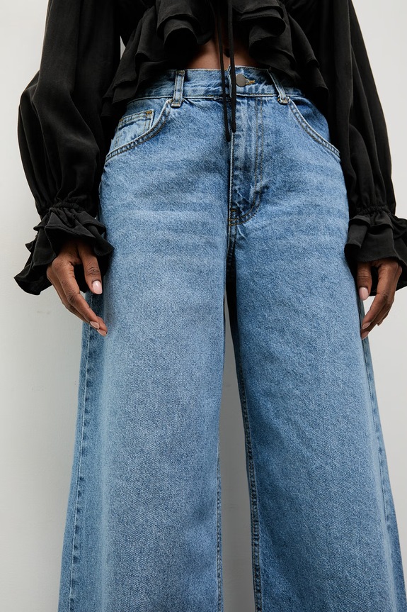 Answear.LAB jeansy relaxed fit damskie niebieski 3096.tok