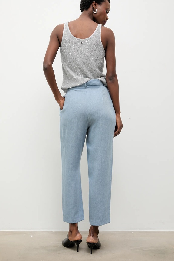 Ρούχα Παντελόνι με προσθήκη λινού Answear.LAB m.08501.hak μπλε