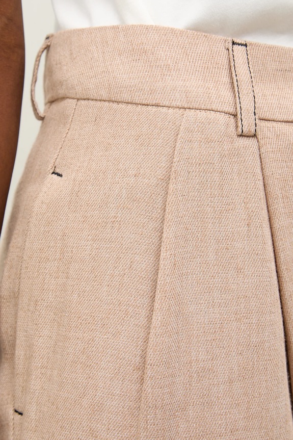 Παντελόνι με προσθήκη λινού Answear.LAB μπεζ m.08501.hak