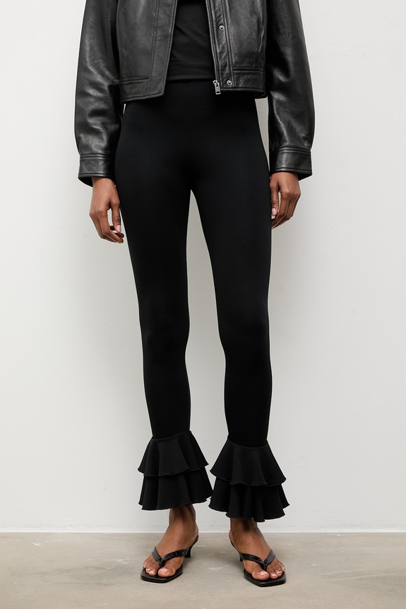 Answear.LAB colanți de femei cu bumbac negru WS26-SPD034
