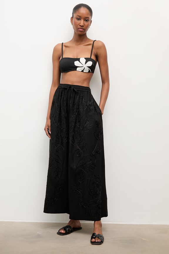 Answear.LAB spodnie palazzo damskie z wiskozy V/33619 czarny WS26