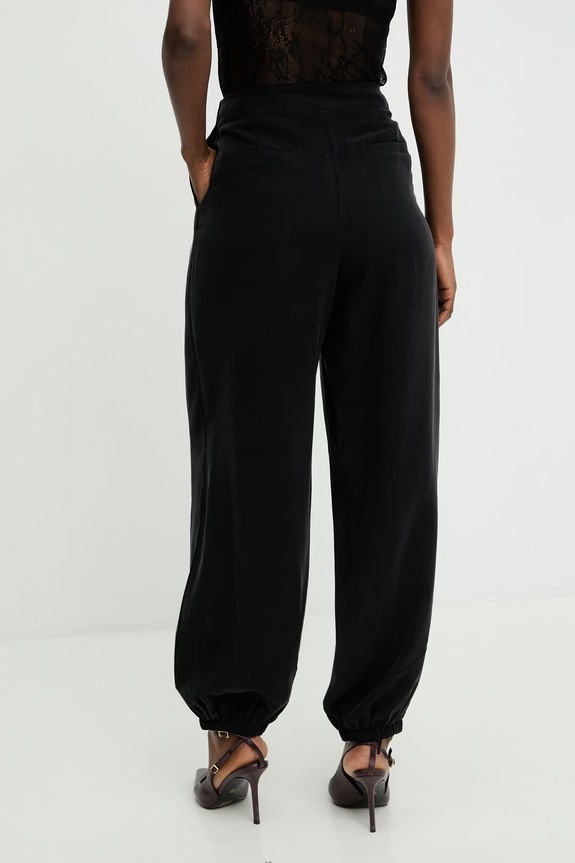 Ρούχα Answear.LAB παντελόνι paperbag γυναικείο με βισκόζη 95066.iak μαύρο