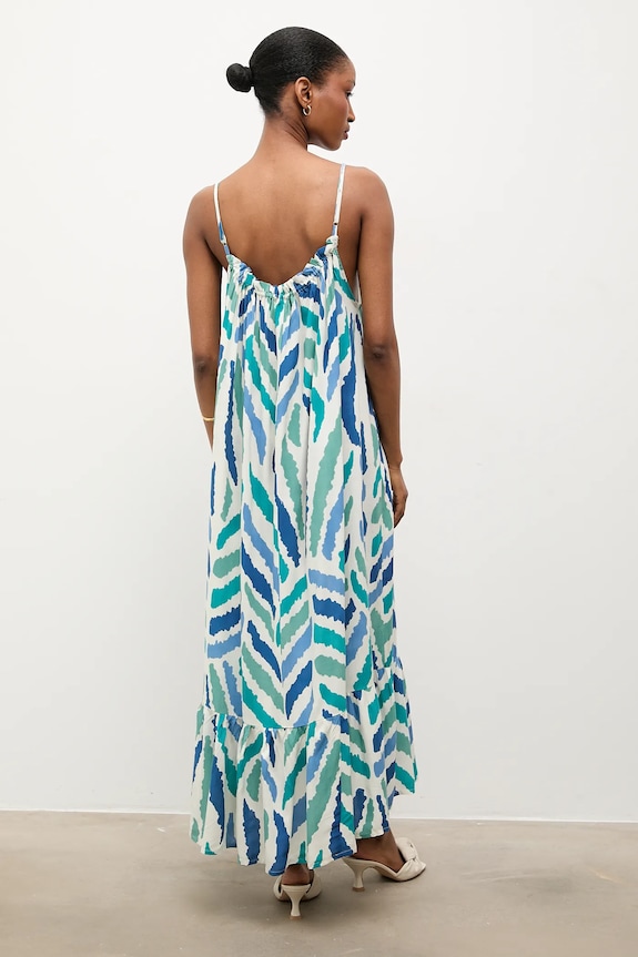 Odzież Answear.LAB sukienka Africa.print.hak niebieski