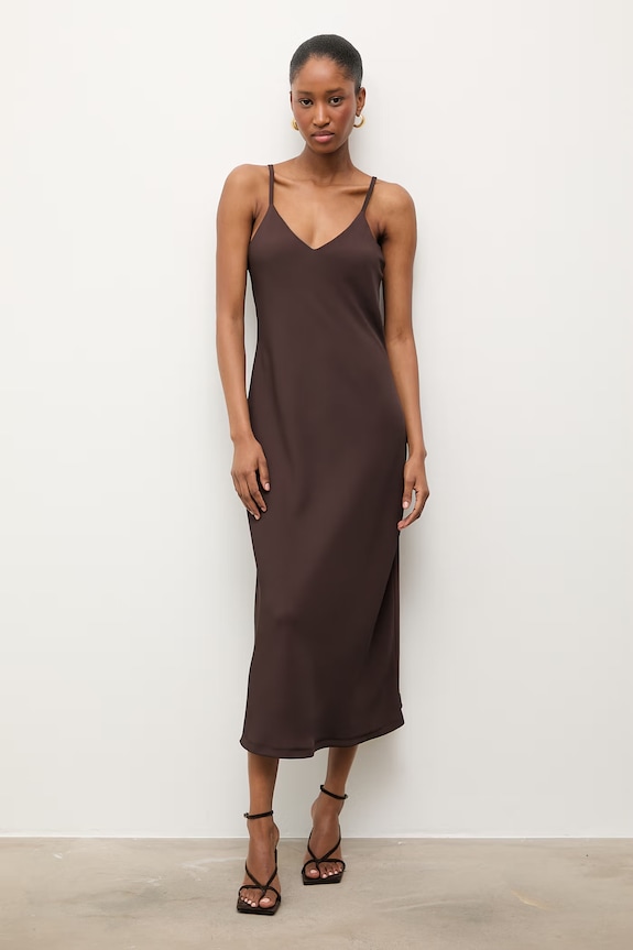 Answear.LAB Φόρεμα lingerie καφέ AB7547.iak