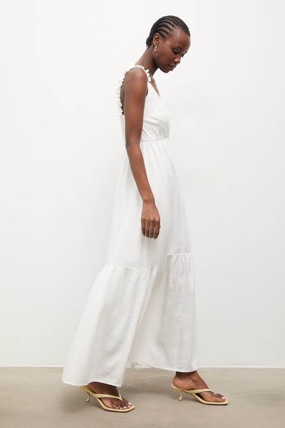 Answear.LAB vestito d'estate con lino bianco AB955.iak