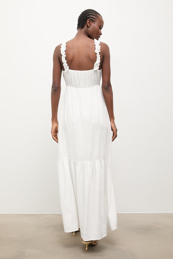 Abbigliamento Answear.LAB vestito d'estate con lino AB955.iak bianco