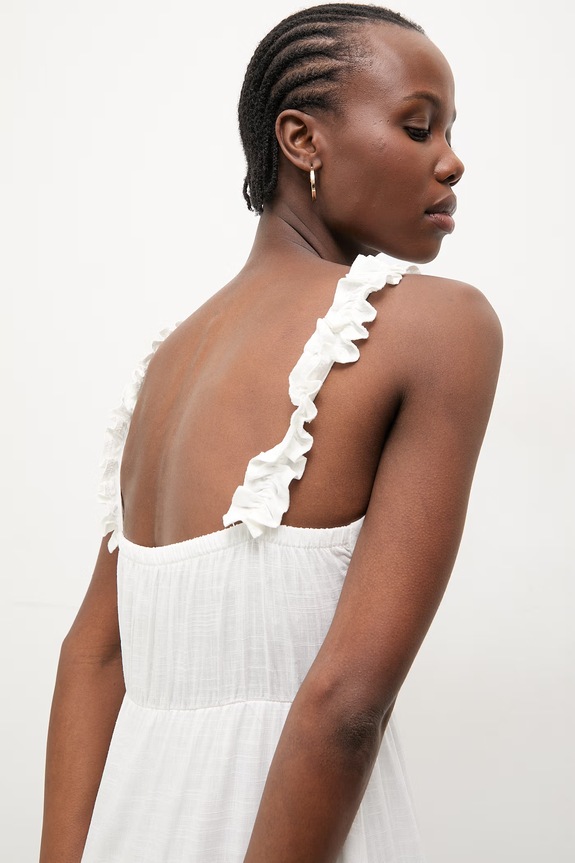 Answear.LAB vestito d'estate con lino AB955.iak bianco