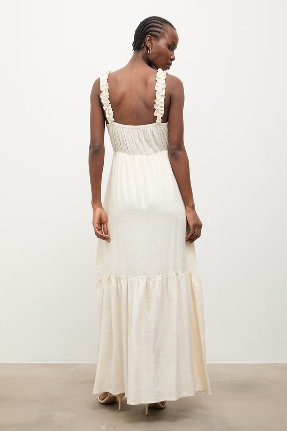Answear.LAB vestito d'estate con lino beige AB955.iak