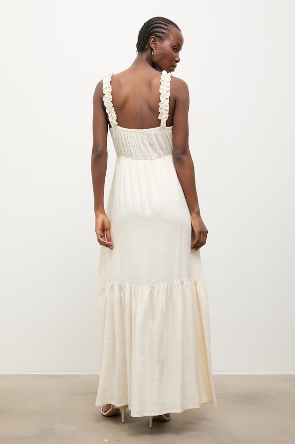 Answear.LAB vestito d'estate con lino beige AB955.iak