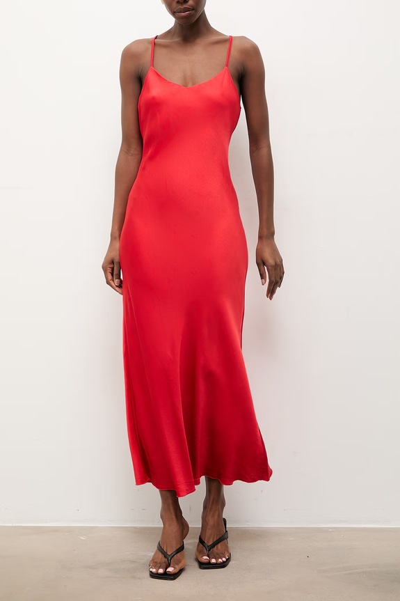 Answear.LAB vestito lingerie in viscosa rosso AB222.iak