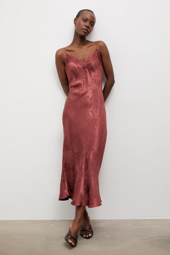 Answear.LAB spodnicové šaty s prímesou ľanu oranžová NewSlipDress.hak
