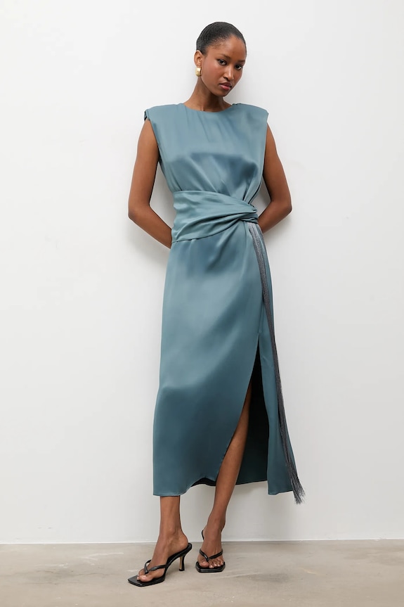 Answear.LAB rochie midi albastru EL3304/1YA1WSEL.tok