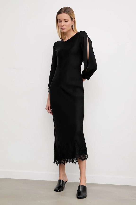 Answear.LAB vestito di viscosa maxi nero 95930.isr