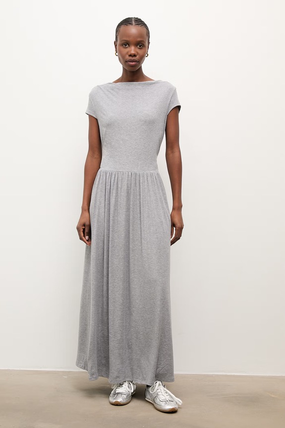 Answear.LAB rochie maxi gri 661793.hak