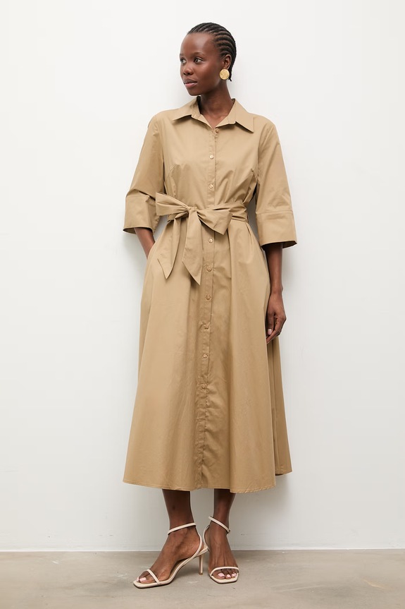 Answear.LAB vestito in cotone beige PK2716AB.isr