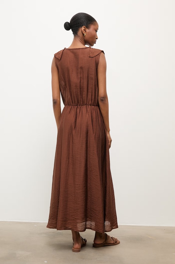 Odzież Answear.LAB sukienka letnia z lyocellem ab5780.isr brązowy