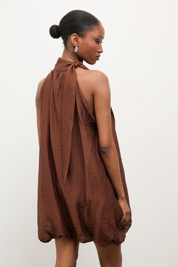 Odzież Answear.LAB sukienka bombka z lyocellem ab1788.isr brązowy
