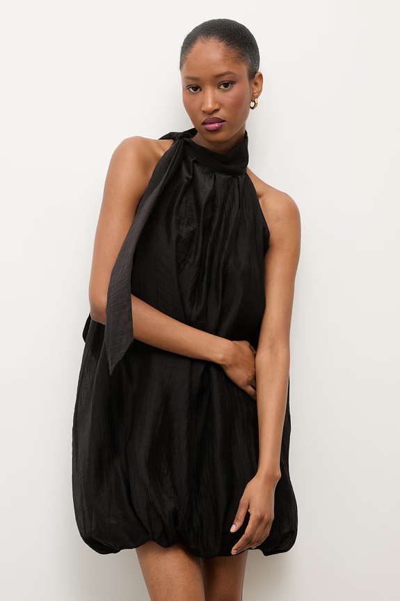 Answear.LAB sukienka bombka z lyocellem czarny ab1788.isr