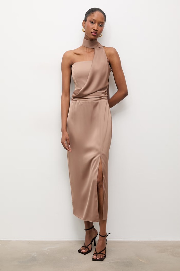 Answear.LAB sukienka 58411 brązowy WS26