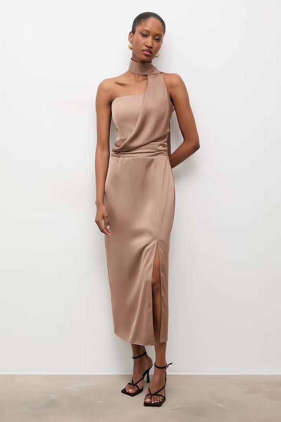 Answear.LAB sukienka 58411 brązowy WS26