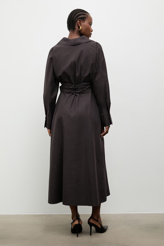 Ρούχα Answear.LAB φόρεμα βαμβακερό EL3392 καφέ