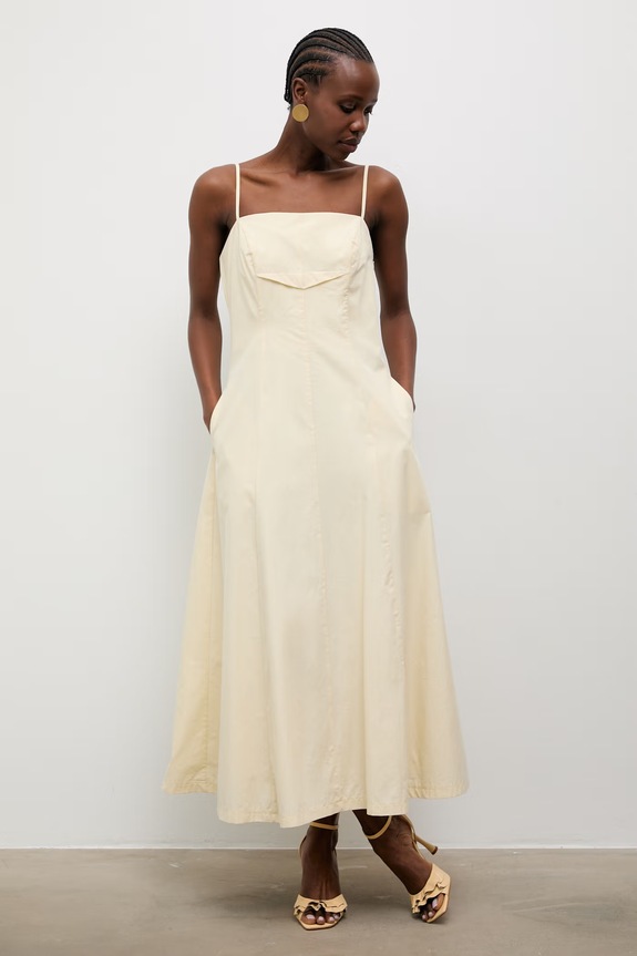 Answear.LAB rochie din bumbac galben EL3600