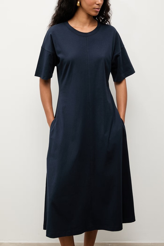 Answear.LAB rochie oversized bumbac TRA.SS.2.ok bleumarin WS26