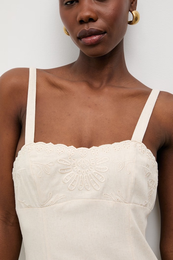 Answear.LAB sukienka z dodatkiem lnu 9529S.fak beżowy