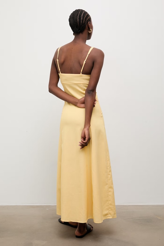 Ρούχα Answear.LAB φόρεμα με πρόσμιξη λινού 9529S.fak κίτρινο