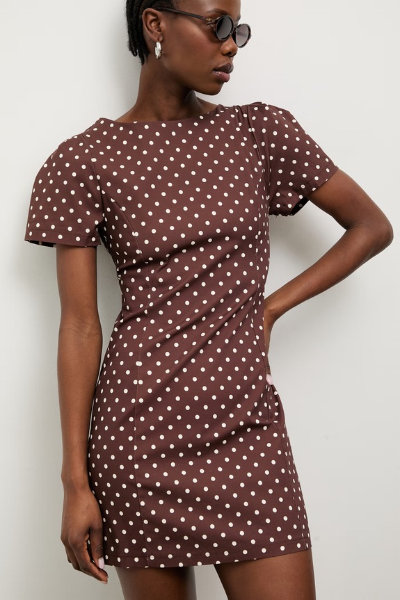 Answear.LAB φόρεμα βαμβάκι με ελαστάν καφέ 95115.iak