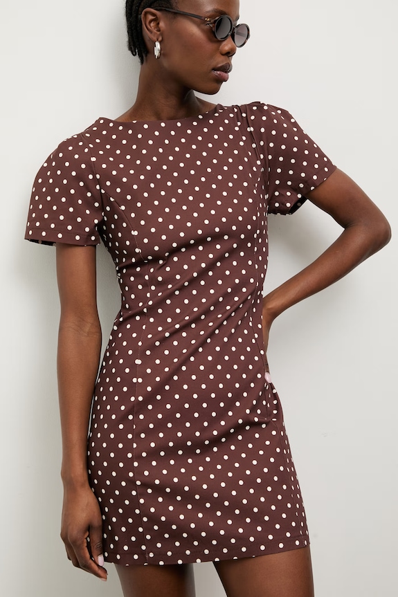 Answear.LAB φόρεμα βαμβάκι με ελαστάν καφέ 95115.iak