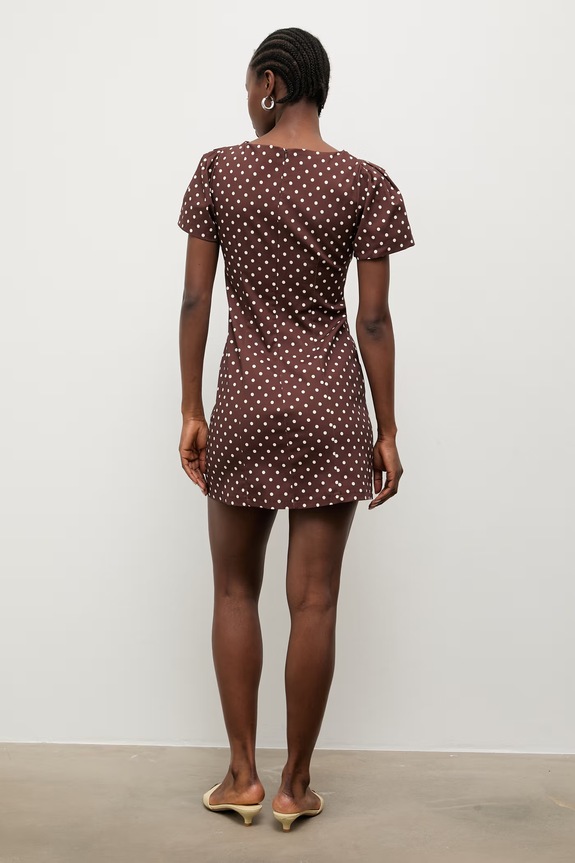 Ρούχα Answear.LAB φόρεμα βαμβάκι με ελαστάν 95115.iak καφέ