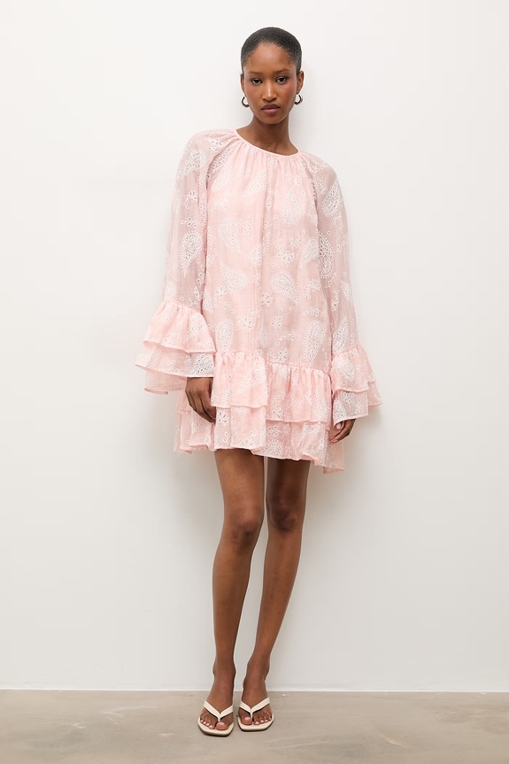 Answear.LAB sukienka babydoll z lyocellem różowy 15960 (126106).fjk