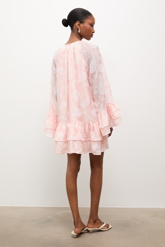 Odzież Answear.LAB sukienka babydoll z lyocellem 15960 (126106).fjk różowy
