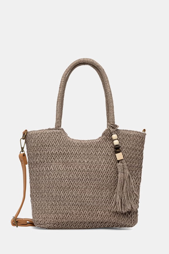 Answear.LAB crossbody kabelka dámska pletená hnedá MXXJD2502450899.hak