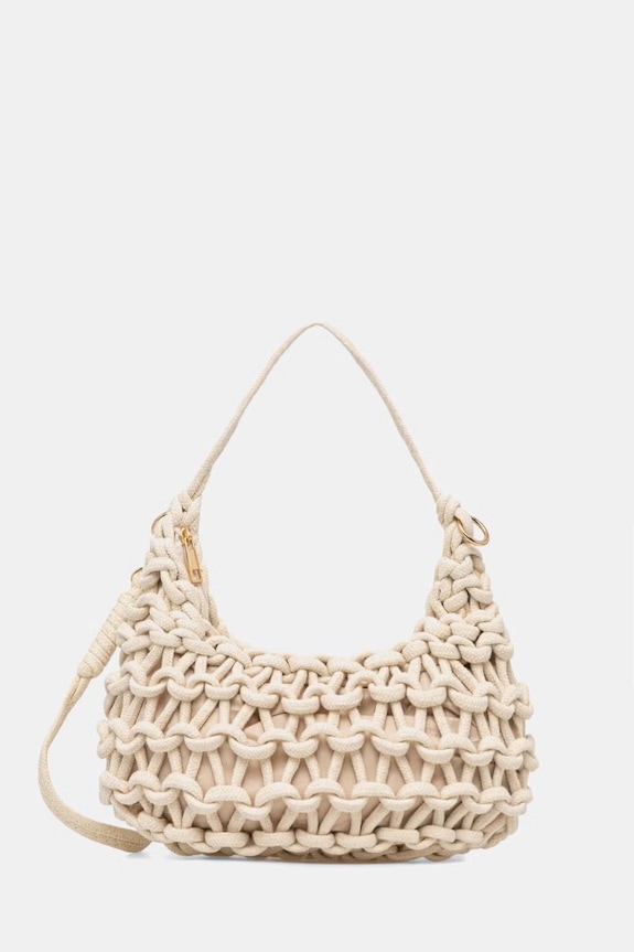 Answear.LAB crossbody kabelka dámska bavlnená béžová 25011.hak