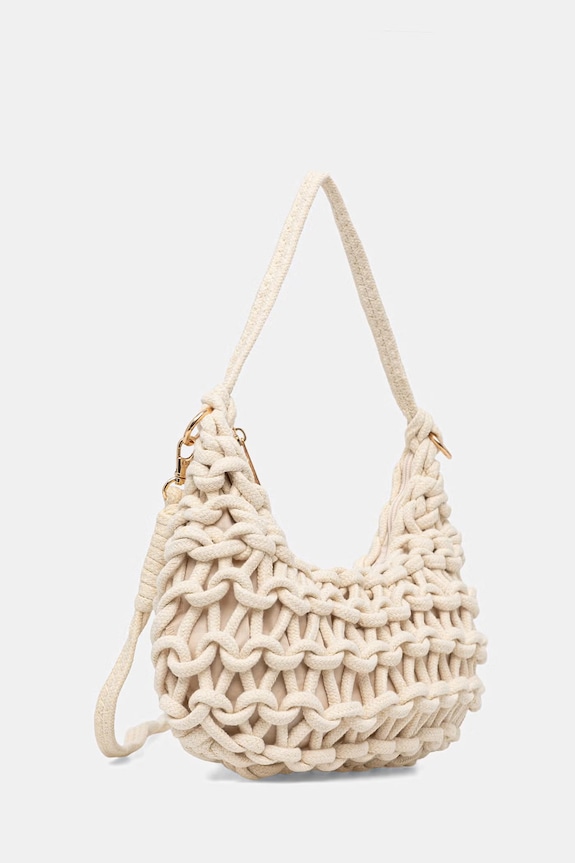 Answear.LAB crossbody kabelka dámska bavlnená 25011.hak béžová WS26