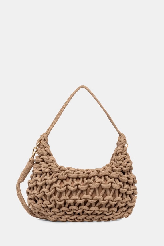 Answear.LAB crossbody kabelka dámska bavlnená hnedá 25011.hak