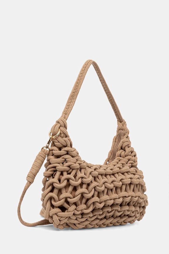 Answear.LAB crossbody kabelka dámska bavlnená 25011.hak hnedá WS26