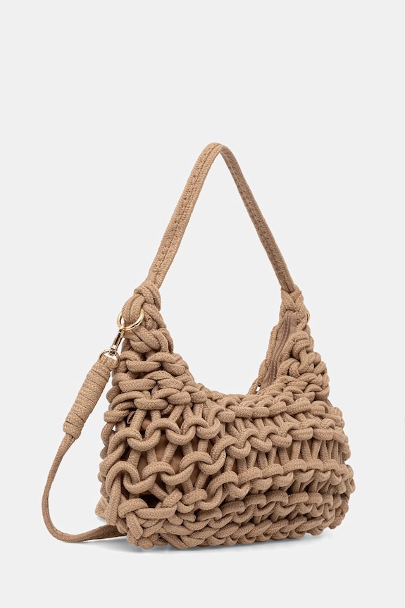Answear.LAB crossbody kabelka dámska bavlnená 25011.hak hnedá WS26