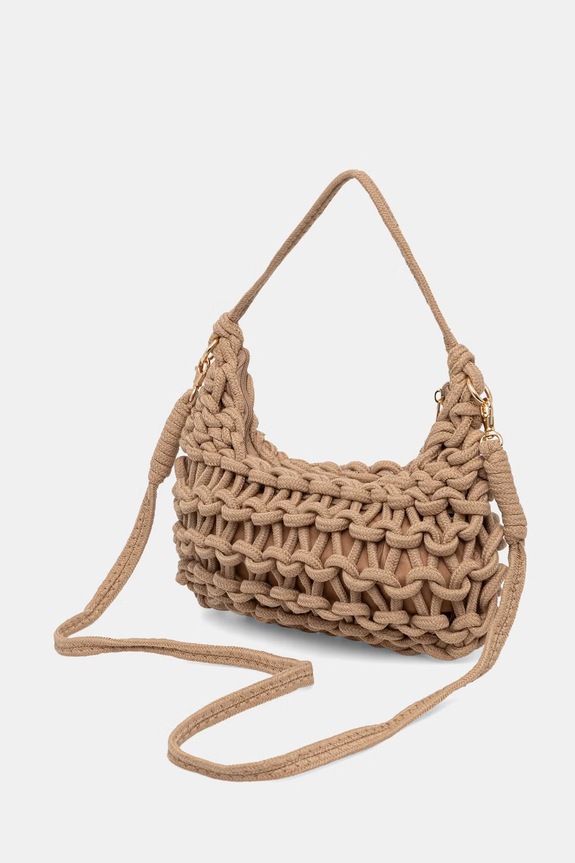Doplnky Answear.LAB crossbody kabelka dámska bavlnená 25011.hak hnedá