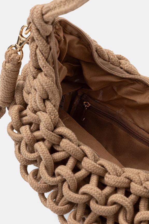 Answear.LAB crossbody kabelka dámska bavlnená 25011.hak hnedá