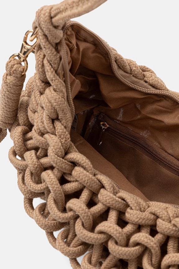 Answear.LAB crossbody kabelka dámska bavlnená 25011.hak hnedá