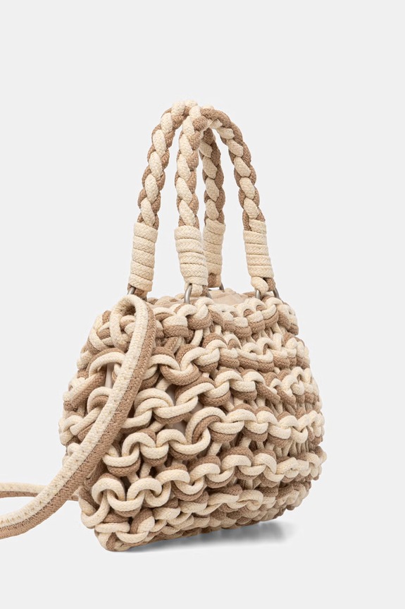 Answear.LAB crossbody kabelka dámska bavlnená 25012.hak hnedá WS26